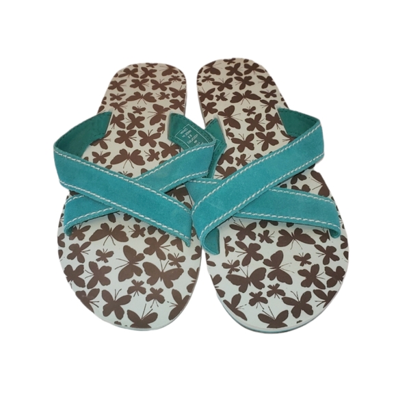 Lands' End Shoes - Lands End Brown Butterfly Thong Sandal